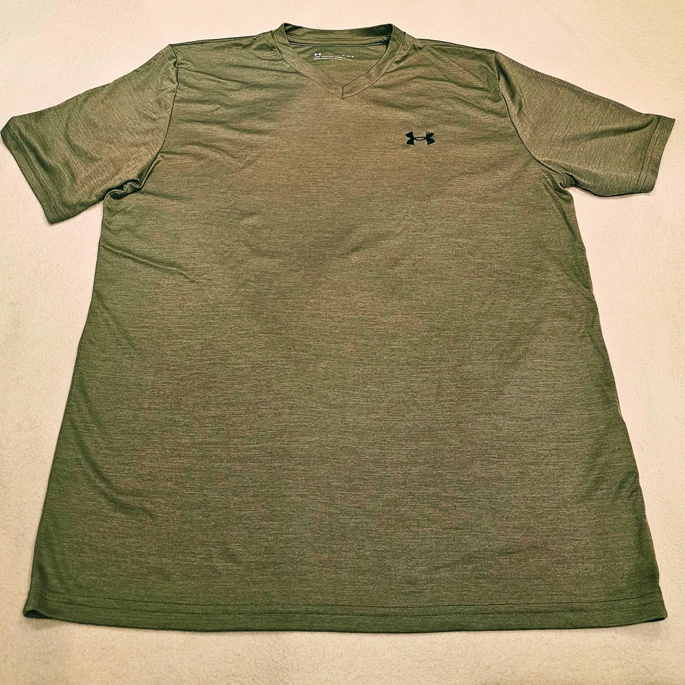 Under Armour Men's Olive Green V-Neck Shirt